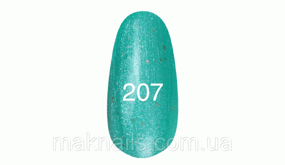 Гель лак № 207 (бірюзовий з перламутром і микроблеском) 7 мл