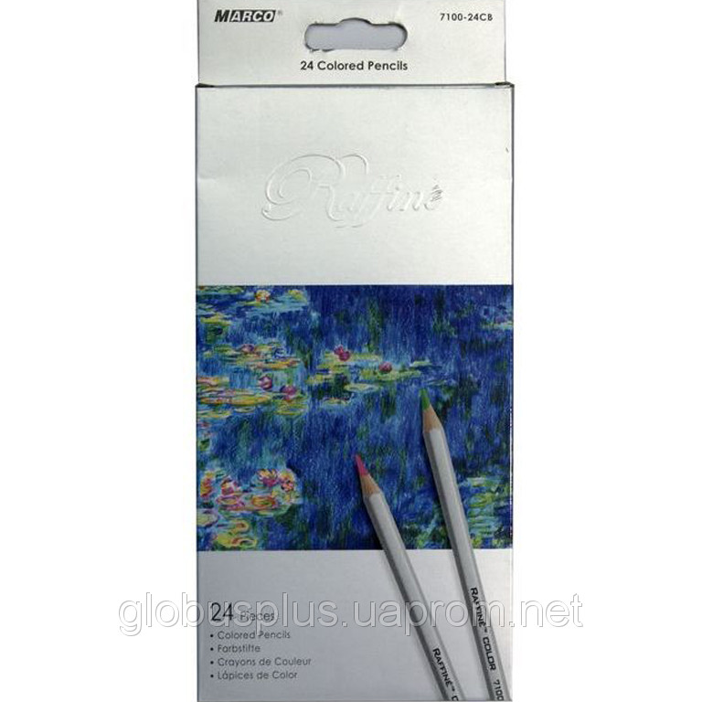 Олівці кольорові 24 кольори MARCO 7100-24CB Raffine, металізовані, фото 1
