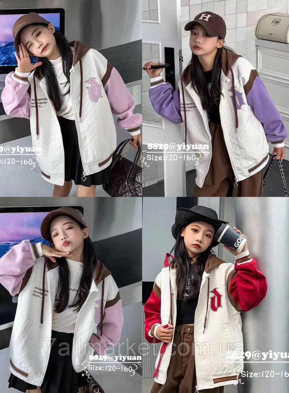 Вітровка підліткова на блискавці з капюшоном на дівчинку 8-12 років (3кв) "FUNTIK" недорого від прямого постачальника