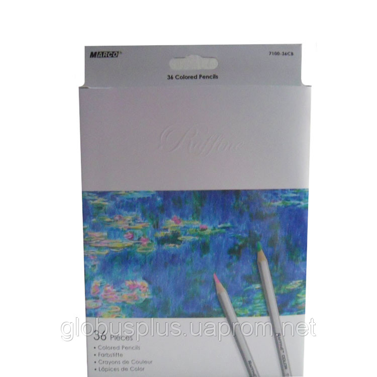 Олівці кольорові 36 кольорів MARCO 7100-36CB Raffine, металізовані, фото 1