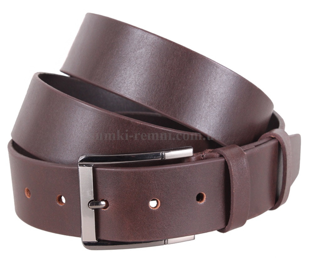 Чоловічий ремінь з натуральної шкіри під джинси UK888-21 коричневий, фото 1