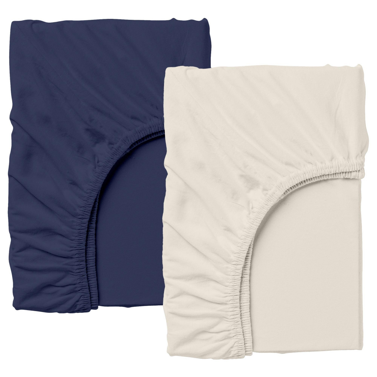 Набір простирадло на резинці 160х200 BEIGE / DARK BLUE артикул 4577341