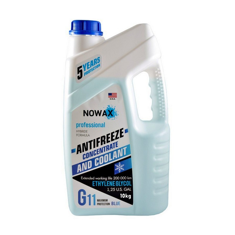 Антифриз G11 синій концентрат NOWAX 10 кг (NX10004)