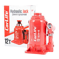Домкрат пляшковий гідравлічний автомобільний 12 т 190-365 мм CARLIFE (BJ412S)