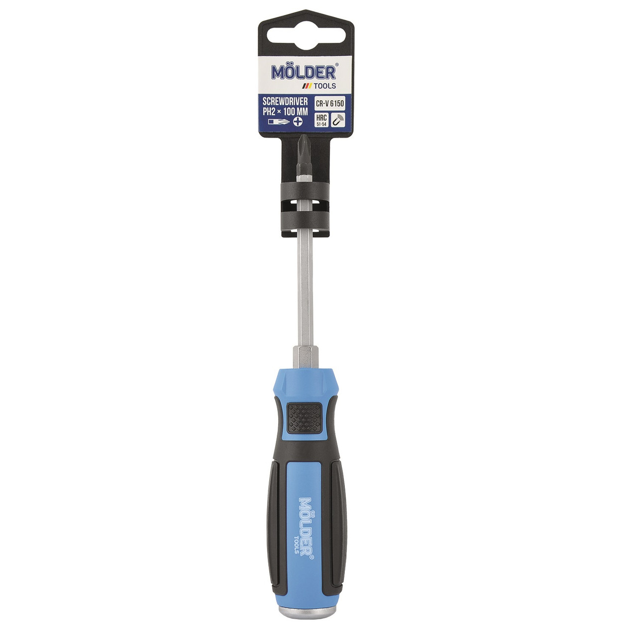 Викрутка шліцьова, ударна з шестигранною опорою Molder, SL8x200mm (12шт/пач), фото 1