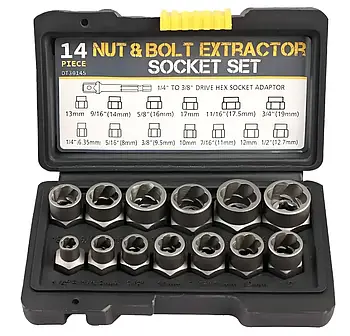 Набір інструментів для видалення болтів і гайок 14 шт. Nut extractor AND ES-14 Лучшая цена