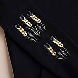 Жіночий чорний світшот з вишитими колосками на рукаві, фото 2