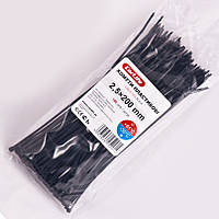 2,5 x 200 Чорні Хомути пластикові CarLife AVK