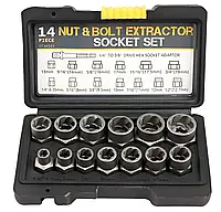 Набор инструментов для удаления болтов и гаек 14 шт. Nut extractor AND ES-14 HP227