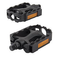 Педалі для велосипеда 101 x 77 x 26 мм GREY'S велопедалі з рефлектором із поліпропілену Чорні 2 шт (GR14180)