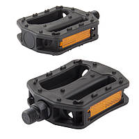 Педалі для велосипеда 106 x 76,5 x 25 мм GREY'S велопедалі з рефлектором із поліпропілену Чорні 2 шт. AVK