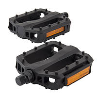 Педалі для велосипеда 107 x 112 x 24 мм GREY'S велопедалі з рефлектором із поліпропілену Чорні 2 шт (GR14150)