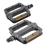 Педалі для велосипеда 110 x 102 x 21 мм GREY'S велопедалі з алюмінієвого сплаву Чорні 2 шт (GR14430) AVK
