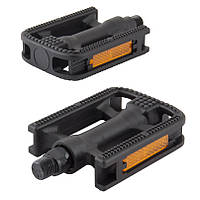 Педалі для велосипеда 110 x 76 x 26,8 мм GREY'S велопедалі з рефлектором із поліпропілену Чорні 2 шт. AVK