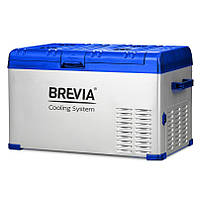 Портативний холодильник 30 л BREVIA автохолодильник компресорний сталевий 12/24 В 220 В Біло-синій (22410) AVK