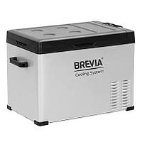 Портативний холодильник 40 л BREVIA автохолодильник компресорний сталевий 12/24 В 220 В Сірий (22440) AVK