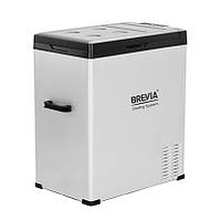Портативний холодильник 75 л BREVIA автохолодильник компресорний сталевий 12/24 В 220 В Сірий (22470) AVK