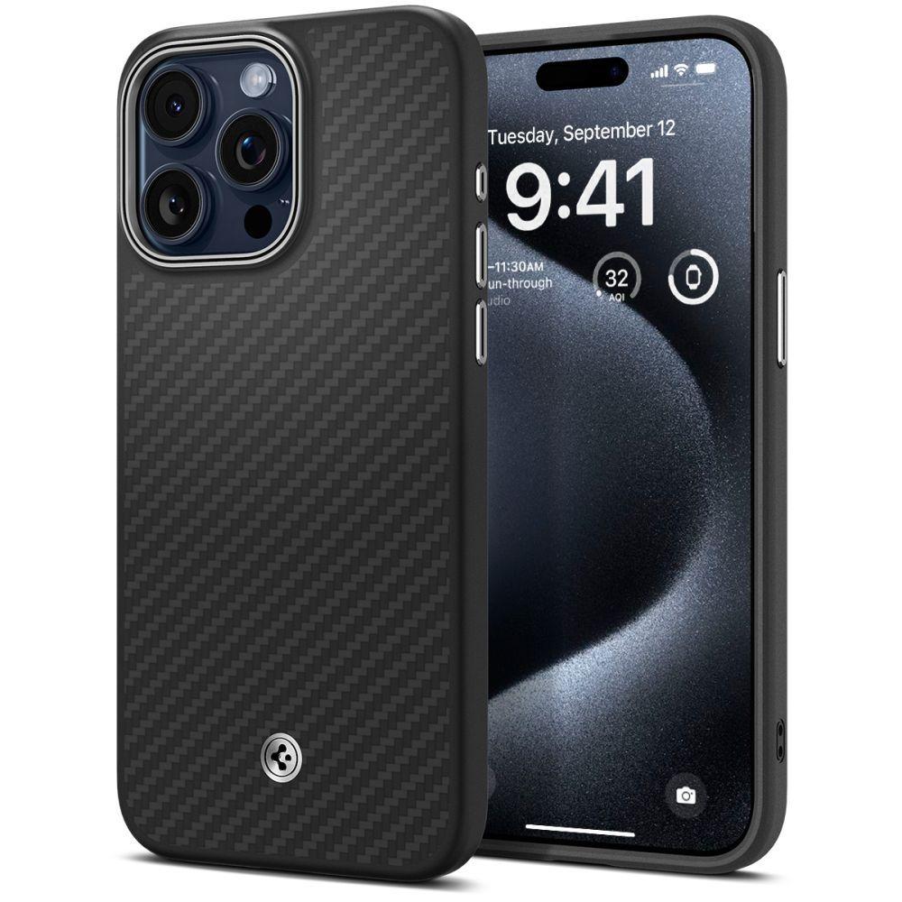 Чохол Spigen Enzo Aramid MagFit для iPhone 15 Pro Matte Black (ACS07045)