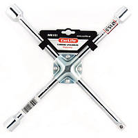 Ключ балонний для коліс автохрестовий 17, 19, 21 мм, 1/2 з накладкою посилений професійний CarLife AVK