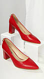 Червоні туфлі матові човники 35, фото 2