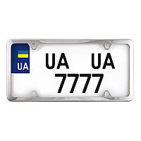 Рамка під номер неірж. сталь хром USA TYPE Car Life AVK