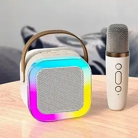 Караоке Світлодіодний бездротовий на 2 мікрофони, аудіомікрофон дитяче караоке SV227