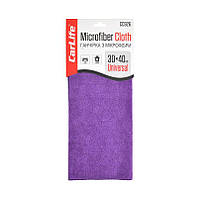 Ганчірка з мікрофібри 30x40 см фіолетова CARLIFE (Салфетки для чищення та полірування автомобіля, автомашини) AVK