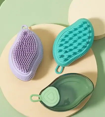 Універсальна мочалка з ємністю для мийного BATH BRUSH LY-319, щітка для миття тіла та голови з дозатором esa YU227, фото 1