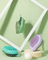 Універсальна мочалка з ємністю для мийного BATH BRUSH LY-319, щітка для миття тіла та голови з дозатором esa YU227, фото 3