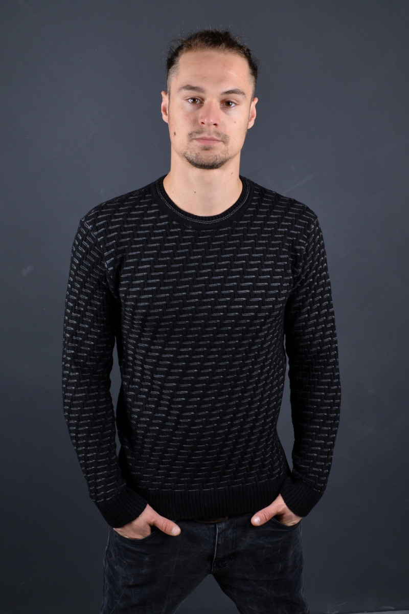 Чоловічий светр чорний Туреччина 56187 XL ID 4230170