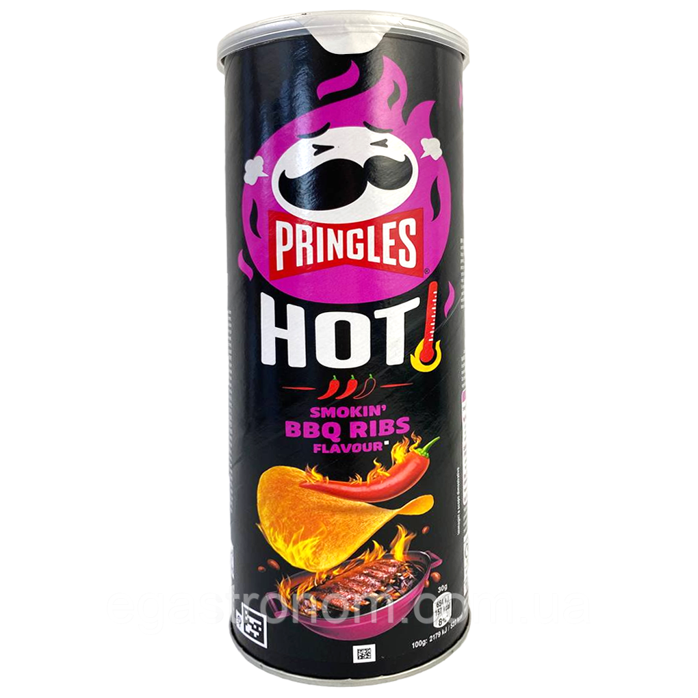 Чипси гострі барбекю Прінглс Pringles barbecue 160g 19шт/ящ (Код: 00-00011765)