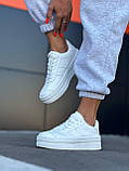 Жіночі стильні білі кеди, жіночі демісезонні кеди, класичні жіночі кросівки на платформі, фото 4