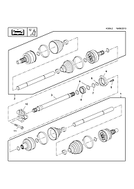 Проміжний приводний вал передньої осі GM 13368679 OPEL Astra-J Corsa-D