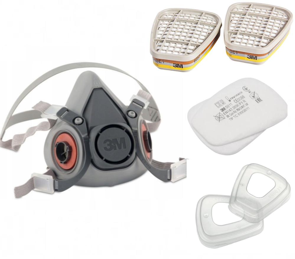Напівмаска 3м 6200 М комплект з фільтрами 3м 6057 АВЕ1