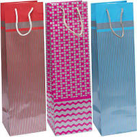 Від 12 шт. Пакет кольоровий "Пляшка" 12х39х9 см 7010 купити дешево оптом в інтернет-магазині