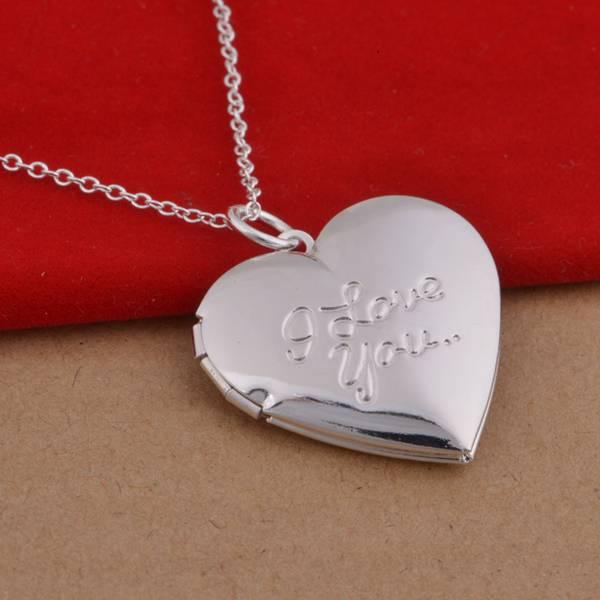 Підвіска кулон для закоханих серце фото з ювелірного сплаву I Love You, фото 1