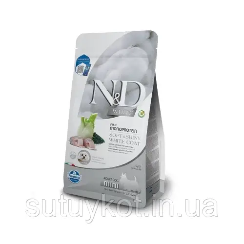 Farmina N&D Adult Mini Фарміна безерновий корм для собак дрібних порід білим окрасом, 2 кг, фото 1