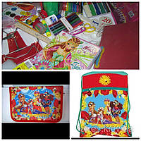 Набір канцтоварів для першокласника для дівчинки набір канцелярії преміум + пенал та сумка для взуття