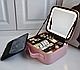 Багатофункціональна дорожня косметичка органайзер для косметики з дзеркалом та підсвічуванням рожева PGP - фото 1 - id-p2319109505