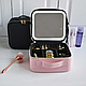 Багатофункціональна дорожня косметичка органайзер для косметики з дзеркалом та підсвічуванням рожева PGP - фото 5 - id-p2319109505