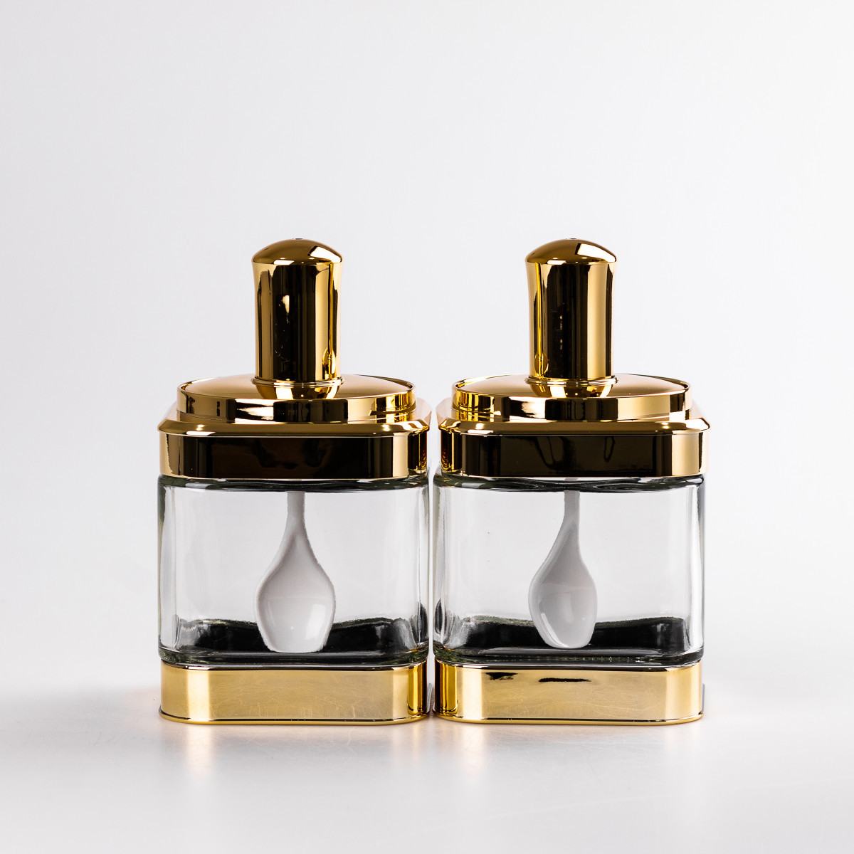 Банки для сипучих продуктів набір з 2 шт з кришкою і ложкою, фото 1