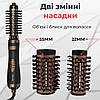 Фен стайлер для волосся 2 в 1 керамічний 1000 Вт поворотна насадка та щітка фен Gemei GM-4825, фото 5