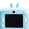 Дитяча фотокамера з миттєвим друком знімків «Зайчик» синій HPS1BL, фото 7