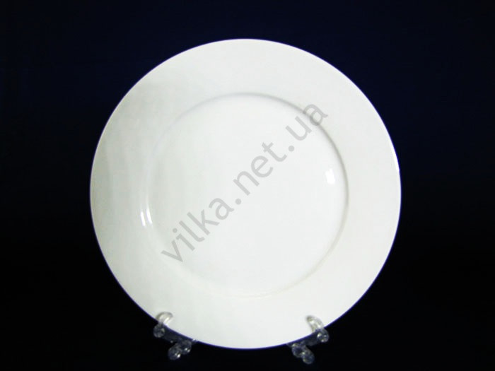 Тарілка обідня керамічна "Біла гладь" для інших страв, біла d 23 cm. (12 штук в упаковці)