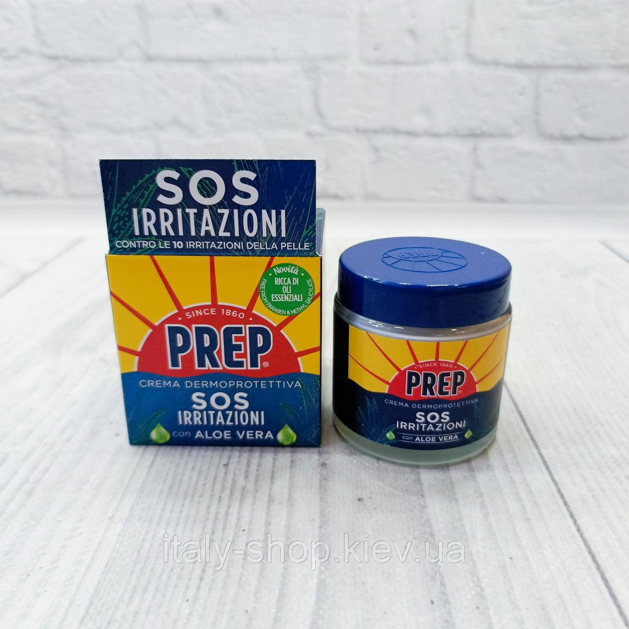 Крем від 10-ти подразнень на шкірі дерматологічний з алоє вера PREP SOS Irritazioni con Aloe Vera 75мл Італія, фото 1