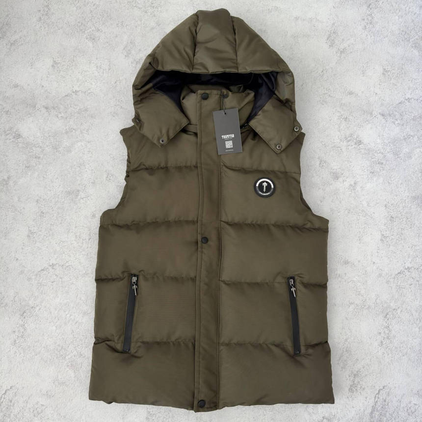 Чоловіча жилетка-безрукавка Trapstar з капюшоном демісезонна жилет повсякденний модний спортивний молодіжний, фото 1