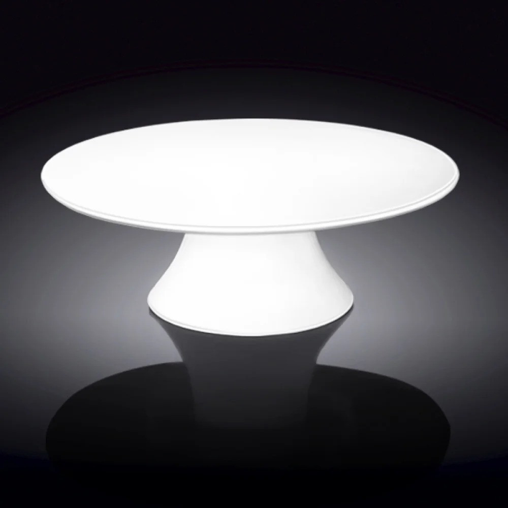 Тортівниця порцелянова на ніжці кругла Wilmax 30 см біла WL-996130/A