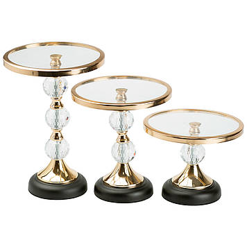 Тортівниця на ніжці набір 3 штуки 28 см • 22 см • 15.5 см підставка для торта