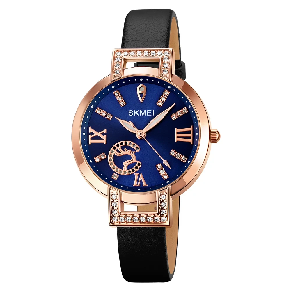 Жіночий кварцовий годинник Skmei 1977BUBK Blue-Black, фото 1