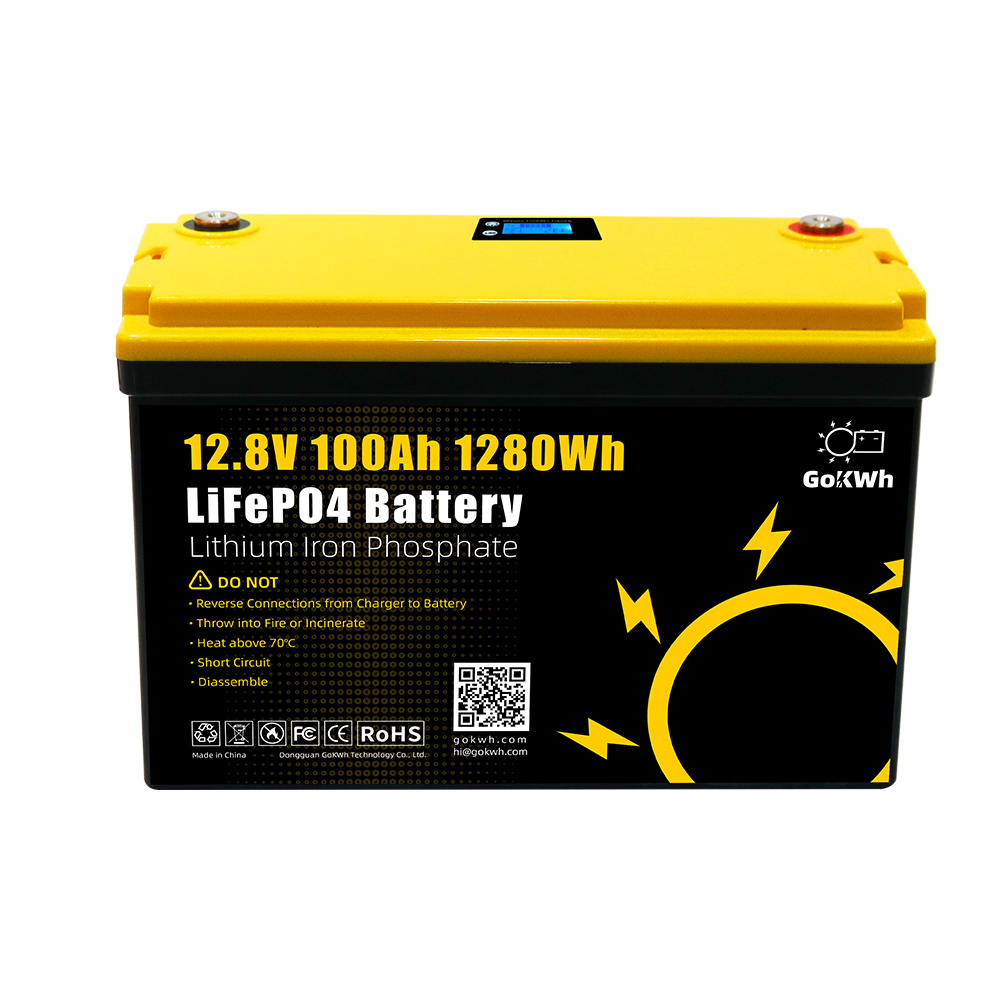 Аккумулятор LiFePO4 GoKwt 12V 100AH 1280Wh з екраном